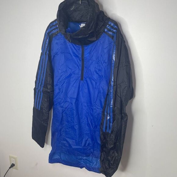 NEW Adidas Cougle Lightweight Half Zip Jacket Windbreaker Blue Black Large L Men - Picture 5 of 7